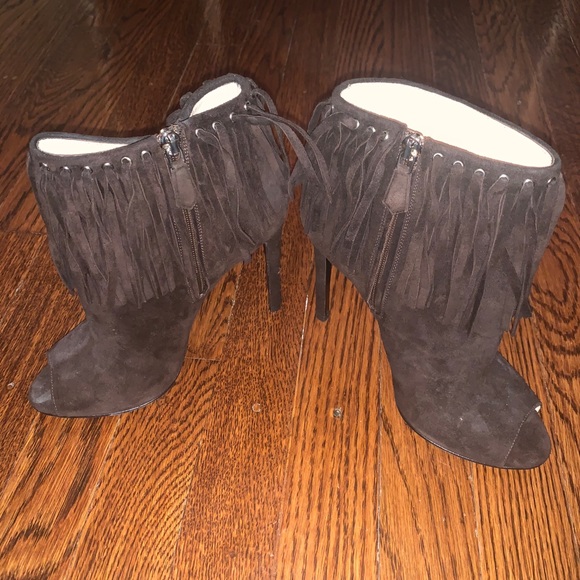 Prada Peep Toe Fringe Bootie - Picture 2 of 7